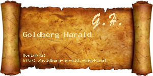 Goldberg Harald névjegykártya